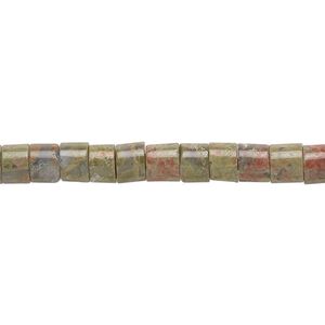 Unakite 1pkg1, heishi bead natural 15.5-16 inch 5x4mm