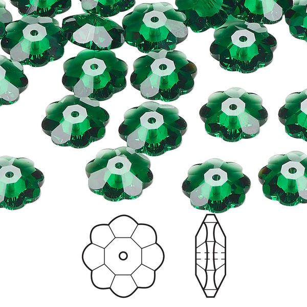 Margarita flower 12pk majestic green, Crystal Passions&reg; 10mm 3700 image number 0