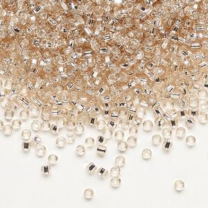 Seed bead, Dyna-Mites&trade;, glass, pkg/1/2kg, #11 round, transparent silver-lined light pink, (69:SR 11/0 SR).