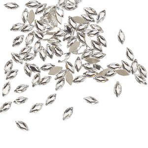 Flat back 720pk crystal foil back, Swarovski&reg; 4x1.8mm marquise jewel 2201