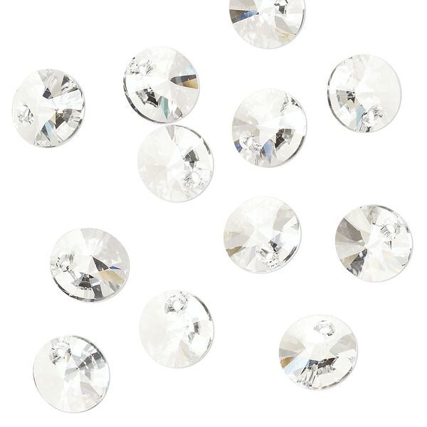 Drop 144pk crystal, Swarovski&reg; 8mm pendant mini disk 6428 image number 1
