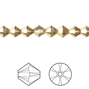 Bead 1pkg144 crystal aurum, Crystal Passions&reg; 6mm bicone 5328