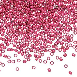 Seed bead, TOHO BEADS&reg;, glass, pkg/50g, #11 round, opaque galvanized PermaFinish matte orchid (TR-11-PF563F).