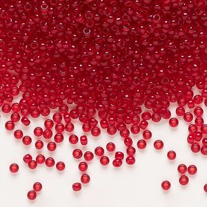 Seed bead, Preciosa Ornela Czech glass, pkg/500g, #11 rocaille, transparent ruby, (90090).