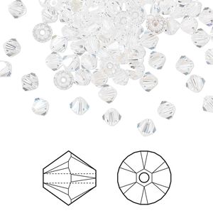 Bead 1440pk crystal moonlight, Swarovski&reg; 4mm XILION bicone 5328
