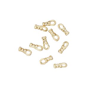 Crimp end 1pkg100 gold-plated, 4x2mm tube / loop / 1mm inside diameter, brass