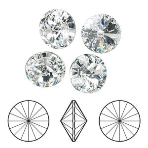 Chaton 48pk crystal foil back, Crystal Passions&reg; 12mm rivoli 1122