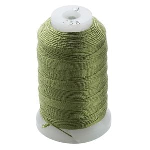 Thread, Purely Silk&trade;, bright green, size F. Sold per 140-yard spool.