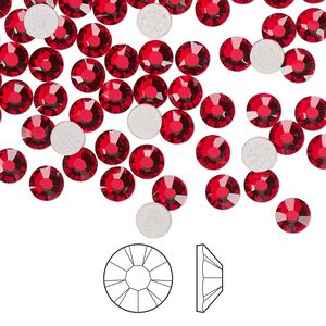 Flat back 1440pk light Siam foil back, Preciosa MAXIMA Czech crystal hotfix rhinestone 4.6-4.8mm chaton rose round SS20