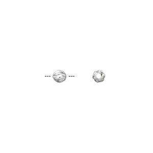 Bead 1pkg2 sterling silver, 4mm twisted corrugated round, partially matte