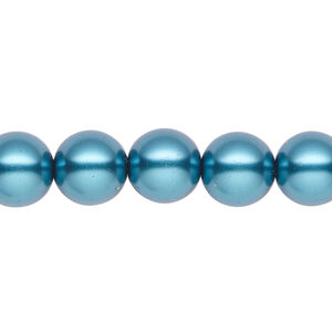 Pearl 1pk teal, Celestial Crystal&reg; 10mm round 15.5-16 inch