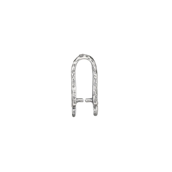 Bail, JBB Findings, ice-pick, antiqued sterling silver, 15x7mm leaf, 9mm grip length. Sold individually. image number 1