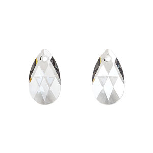 Drop 1pkg144 crystal urban grey, Swarovski&reg;, 16x9mm pendant pear 6106
