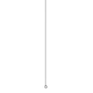 Head pin 1pkg10 sterling silver, 2 inch / 1.5mm ball tip, 24 gauge