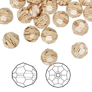Bead 288pk light Colorado topaz, Swarovski&reg; 8mm round 5000