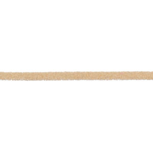 Cord, velveteen and rubber, tan, 2mm round with 0.45-1mm hole. Sold per pkg of 5 feet.