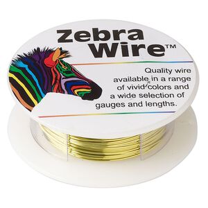 Wire, Zebra Wire&trade;, color-coated copper, light lime, round, 22 gauge. Sold per 15-yard spool.