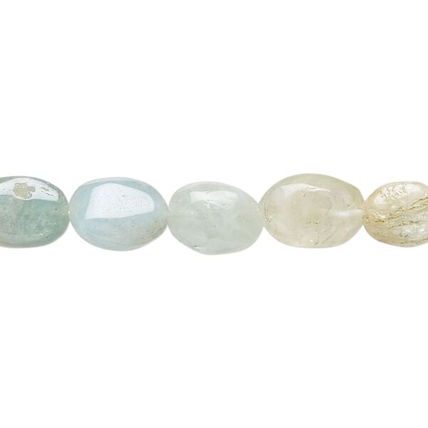Multi-beryl 1pkg1, hand-cut puffed oval bead 14 inch 9x7mm-11x8mm image number 0