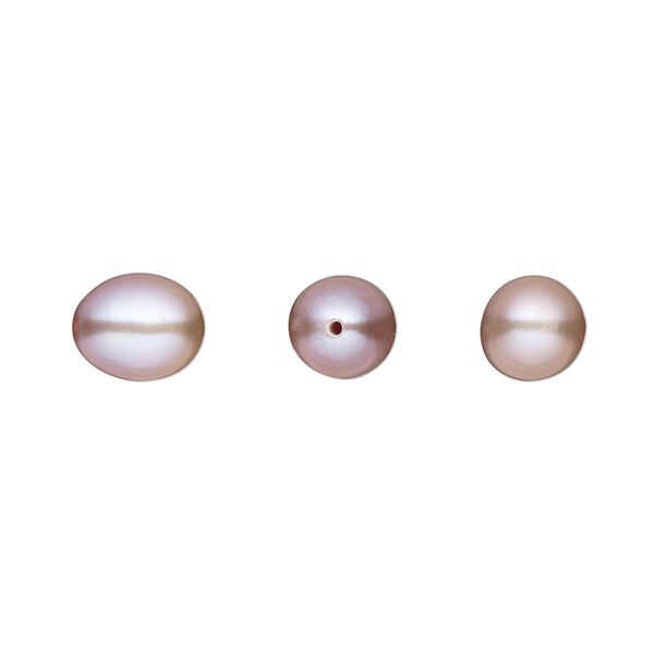 Pearl, White Lotus&trade;, cultured freshwater, mauve, 8x6mm-9x7mm half-drilled teardrop, B grade, Mohs hardness 2-1/2 to 4. Sold per pair. image number 0