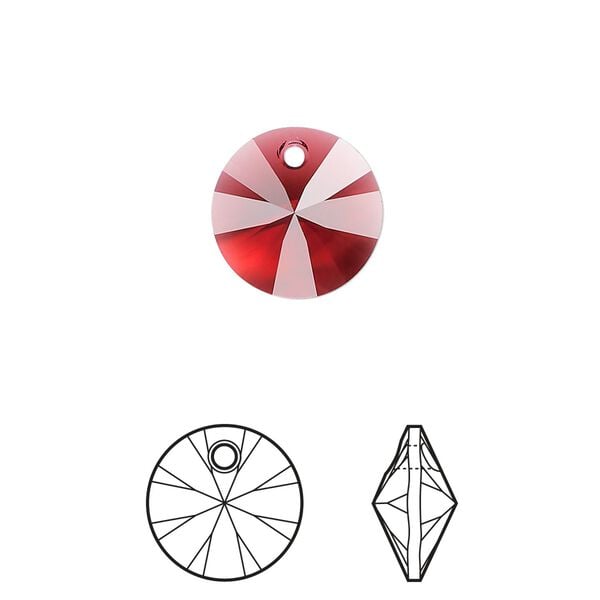 Drop 144pk scarlet, Swarovski&reg; 12mm pendant mini disk 6428 image number 0