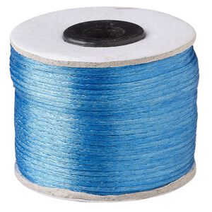 Cord, Satinique&trade;, satin, dark turquoise, 1mm. Sold per 200-foot spool.