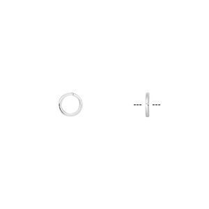 Jump ring 1pkg20 sterling silver, 5mm round / square wire, 22 gauge / 3.8mm inside diameter