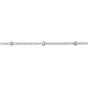 Chain 1pkg1 cable, 1.4mm / 2.2x1mm rondelle, stainless steel 50 foot unfinished
