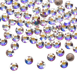Round stone 72pk crystal AB foil back, Swarovski&reg; hotfix 4.6-4.8mm light round SS20 1098