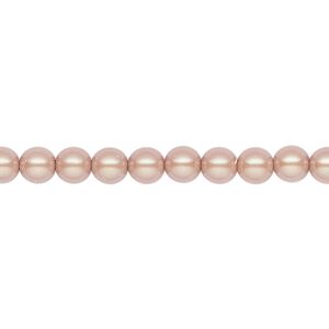 Pearl 50pk pearlescent pink, Preciosa Czech crystal 5mm round