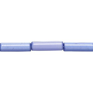 Bead, cat's eye glass (fiber optic glass), dark blue, 15x4mm-19x6mm round tube. Sold per 15-inch strand, approximately 25 beads.