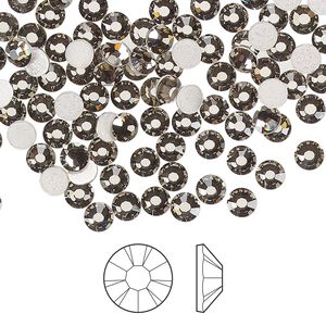 Flat back 144pk black diamond foil back, Preciosa MAXIMA Czech crystal hotfix rhinestone 3.8-4mm chaton rose round SS16