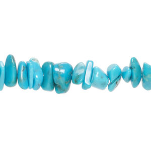 Turquoise 1pkg1, chip bead, 15 inch medium to large