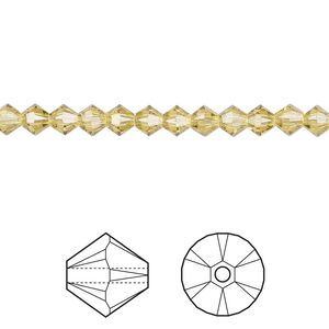 Bead 1pkg1440 dark jonquil, Swarovski&reg; ReCreated&trade; 4mm bicone 5328
