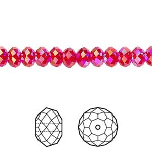 Bead 144pk light Siam shimmer 2X, Crystal Passions&reg; 6x4mm rondelle 5040