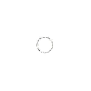 Component, silver-plated brass, 8mm single-sided diamond-cut open round, 0.8mm thick. Sold per pkg of 100.