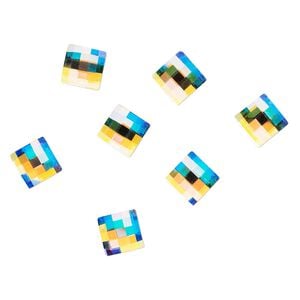 Flat back 6pk crystal AB foil back, Crystal Passions&reg; 10mm chessboard 2493