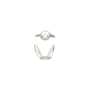 Bead cap, Amoracast&reg;, sterling silver, 8x6mm bunny ears, fits 6-8mm bead. Sold individually.