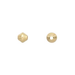 Bead 1pkg100 gold-plated, 6mm double cone, brass
