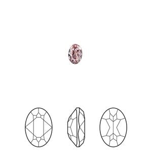 Fancy stone 360pk light rose foil back, Swarovski&reg; 6x4mm oval 4120