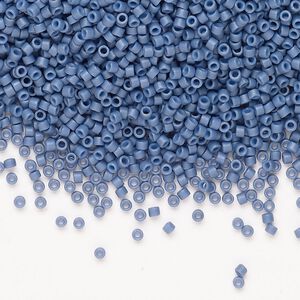 Seed bead, Miyuki Delica&reg;, glass, pkg/250g, #11 round, opaque matte glazed luster navy blue.