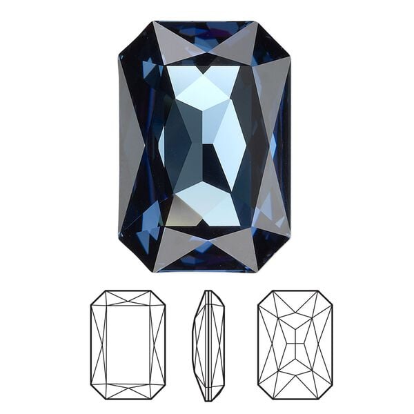 Fancy stone 24pk Montana foil back, Swarovski&reg; 27x18.5mm emerald cut 4627 image number 0