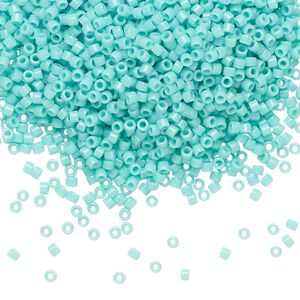 Seed bead, Delica&reg;, glass, pkg/250g, #11 round, opaque sea opal (DB-1136).