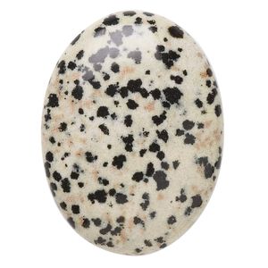 Dalmatian jasper 1pkg1, calibrated oval cab natural 40x30mm