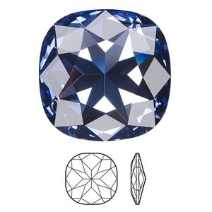 Fancy stone 1pk tanzanite foil back, Crystal Passions&reg; 27mm cushion 4487