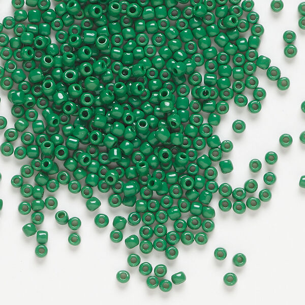 Seed bead, Dyna-Mites&trade;, glass, 1pkg40g, #11 round, opaque pine green (774 11/0 RR) image number 0