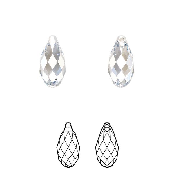 Briolette 144pk crystal blue shade, Swarovski&reg; 13x6.5mm pendant drop 6010 image number 0
