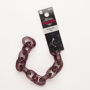 Chain 1pkg1 cable, 18mm, grey acrylic 7.5 inch