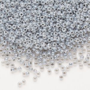 Seed bead, Dyna-Mites&trade;, glass, pkg/1/2kg, #11 round, opaque ceylon pastel grey, (340 11/0 RR).
