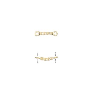 Link, gold-plated brass, 22x4mm twisted curved bar. Sold per pkg of 10.