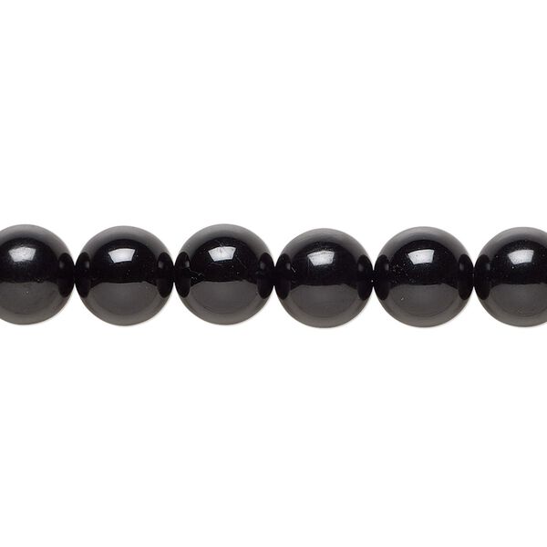 Black tourmaline 1pkg1, round bead natural B+ grade, 15.5-16 inch 8mm image number 0